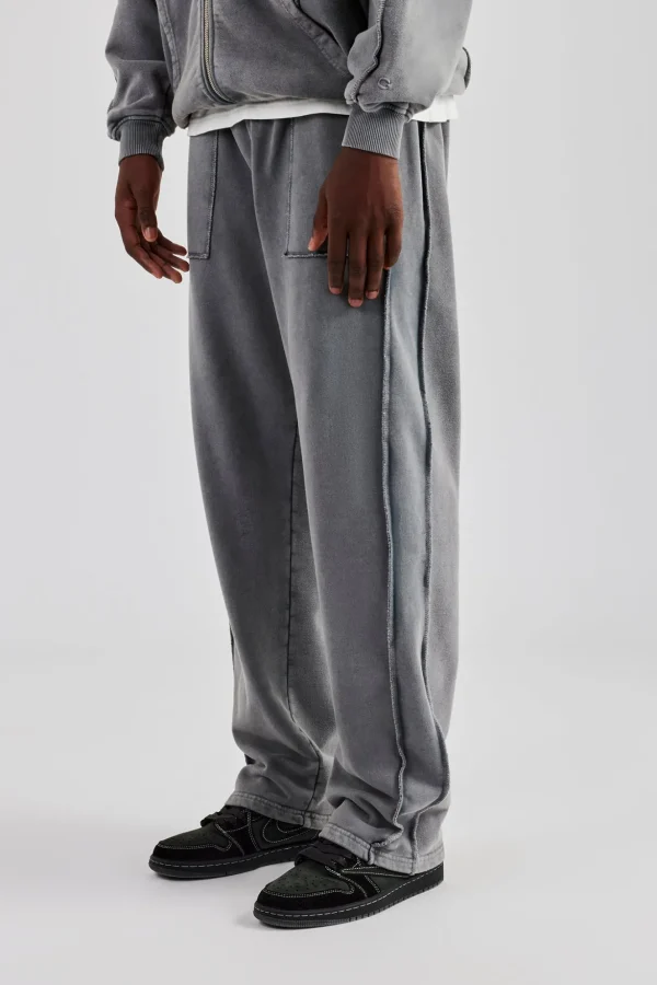 Acid Exposed Seam Jogger - Charcoal