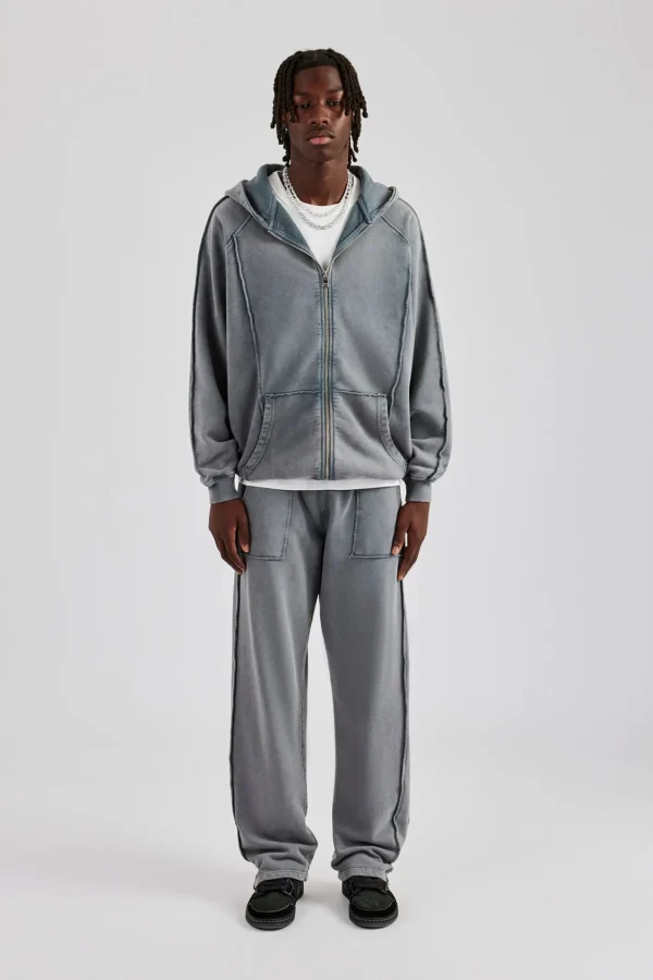 Acid Exposed Seam Jogger - Charcoal