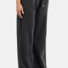 Acid Wash Wide Leg Jogger - Charcoal