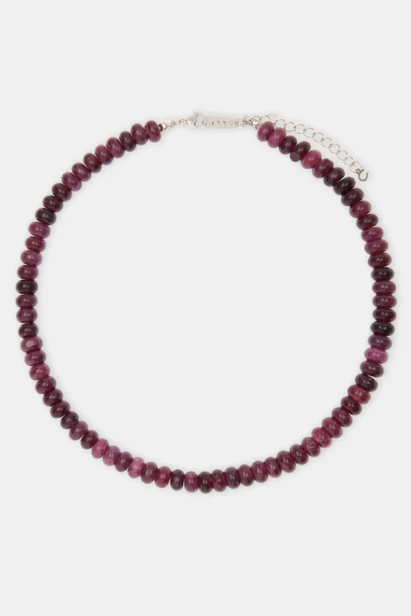 Amethyst Bead Necklace - White 8mm