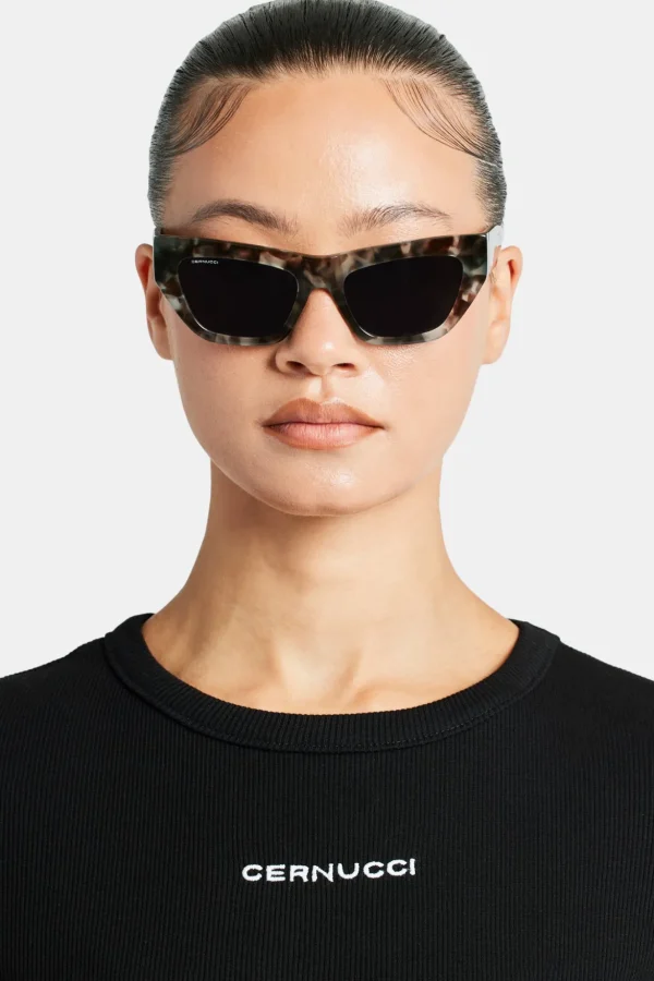 Angled Square Acetate Sunglasses - Tort