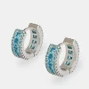 925 Aqua Baguette Hoop Earrings - White - 10mm