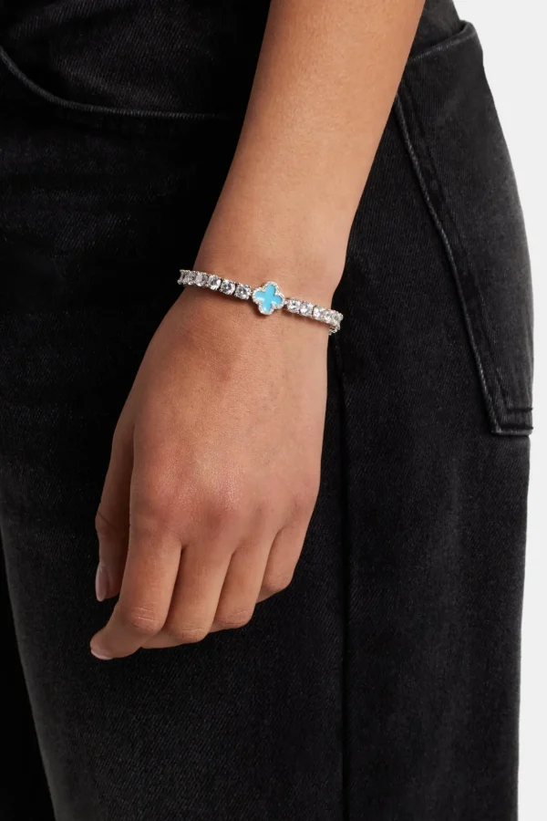 Baby Blue Motif Tennis Bracelet