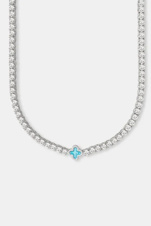 Baby Blue Motif Tennis Chain