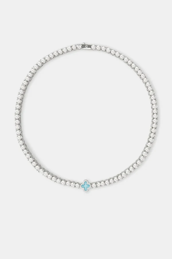 Baby Blue Motif Tennis Chain