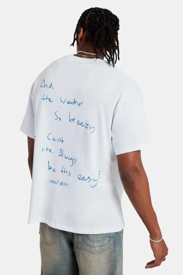 Back Quote Oversized T-Shirt - White