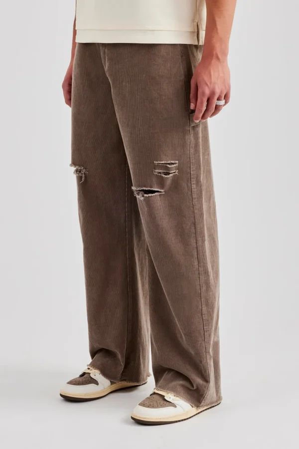 Baggy Cord Trouser - Taupe