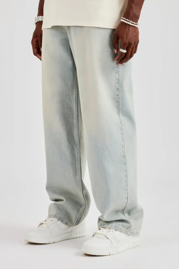 Baggy Fit Jeans - Bleach Wash