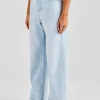 Baggy Paraiso Applique Jeans - Light Blue