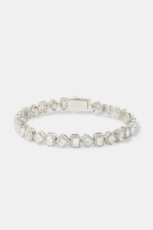 Baguette & Square Cluster Tennis Bracelet - 8mm