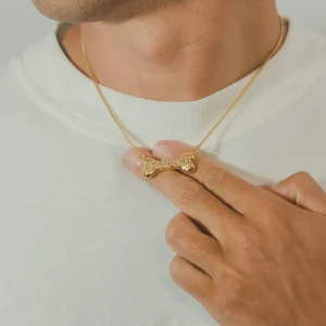 Beware Bone Necklace - Gold