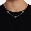 Black Enamel Cross Motif Chain