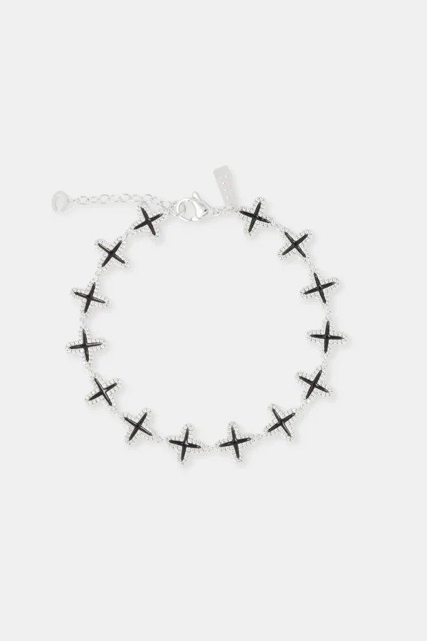 Black Enamel Motif Bracelet - 10mm