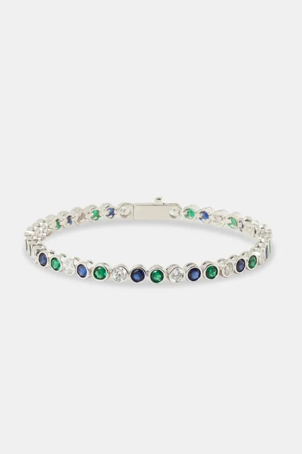 Blue & Green Iced Stone Bracelet- 5mm