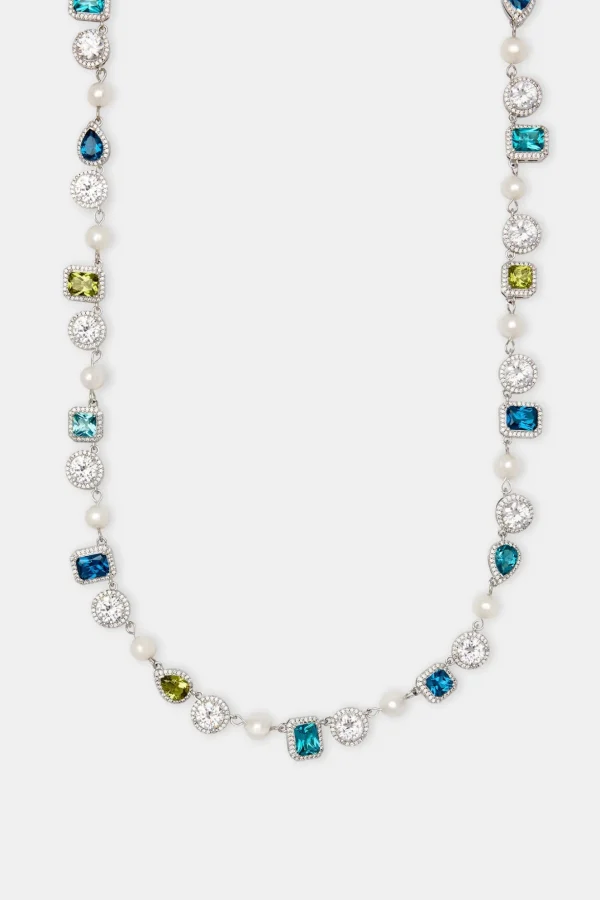 Blue & Green Mixed Gemstone Chain