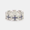 Blue Enamel Cross Motif Ring