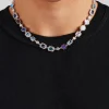 Blue Multi Gemstone Motif Necklace