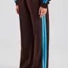 Blue Taping Wide Leg Track Pant - Chocolate