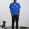 Bowling Shirt With Piping - Blue