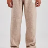 Brushed Knit Split Hem Knitted Jogger - Stone