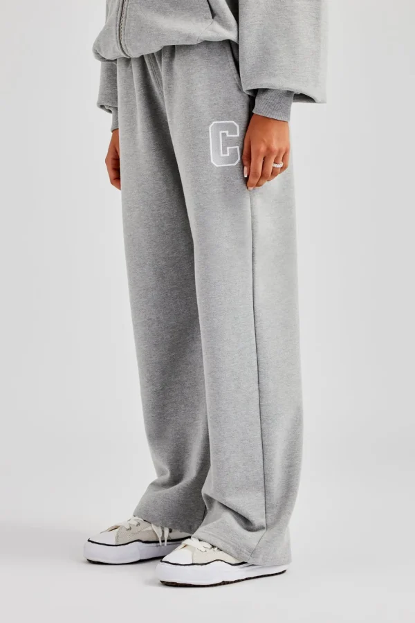 C Embroidered Jogger - Grey Marl