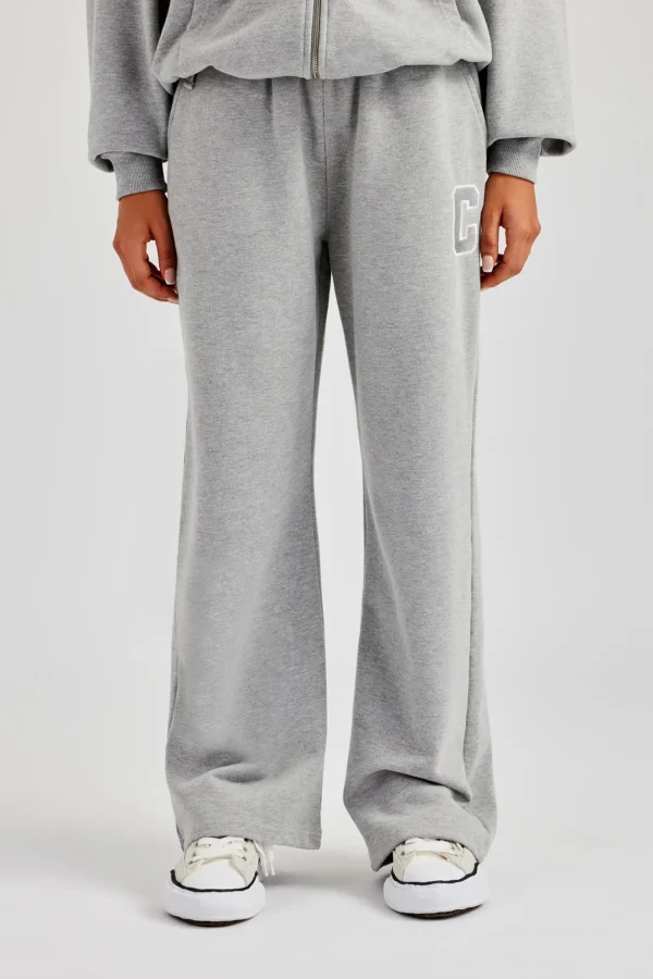 C Embroidered Jogger - Grey Marl