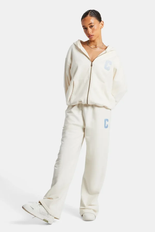 C Embroidered Jogger - Off White