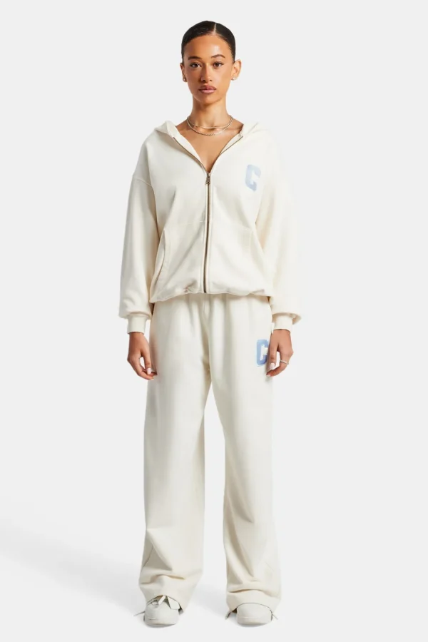 C Embroidered Zip Through Tracksuit - Off White