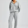 C Embroidered Zip Through Tracksuit - Grey Marl