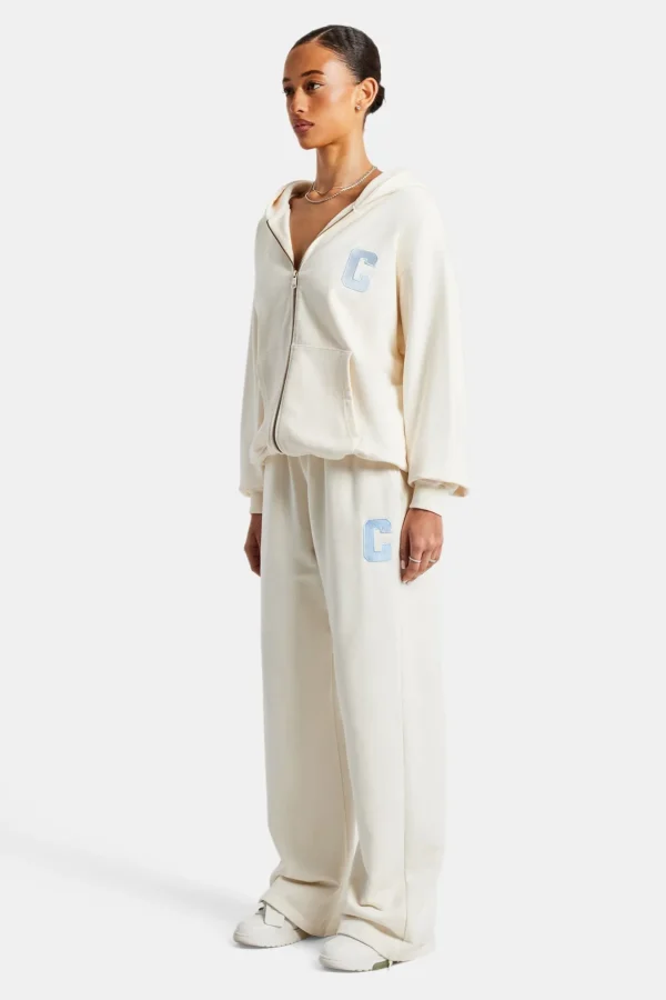 C Embroidered Zip Through Tracksuit - Off White