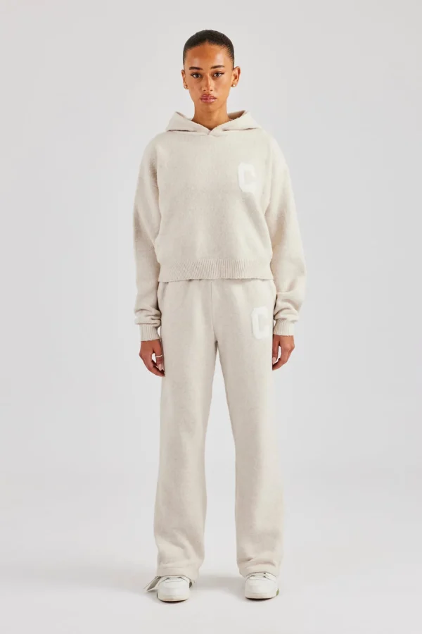 C Knitted Hooded Tracksuit - Oatmeal