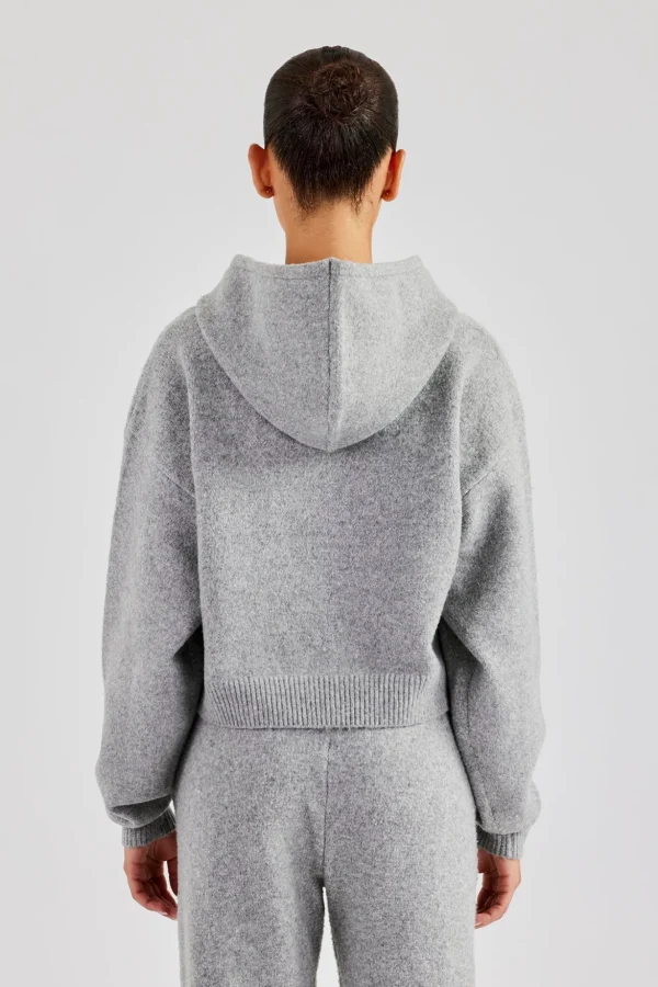 C Knitted Hoodie - Grey