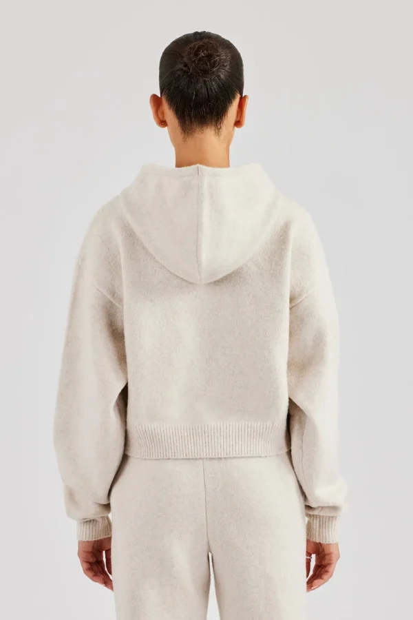 C Knitted Hoodie - Oatmeal