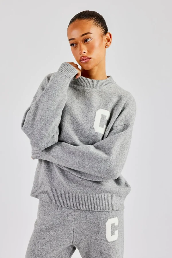 C Knitted Sweatshirt - Grey