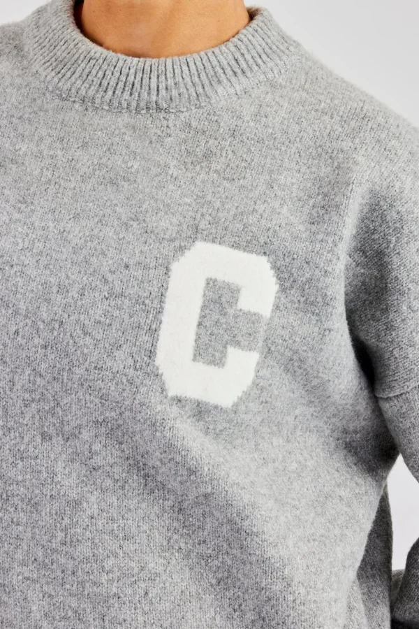 C Knitted Sweatshirt - Grey