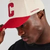 C Red Embroidered Hat - Off White