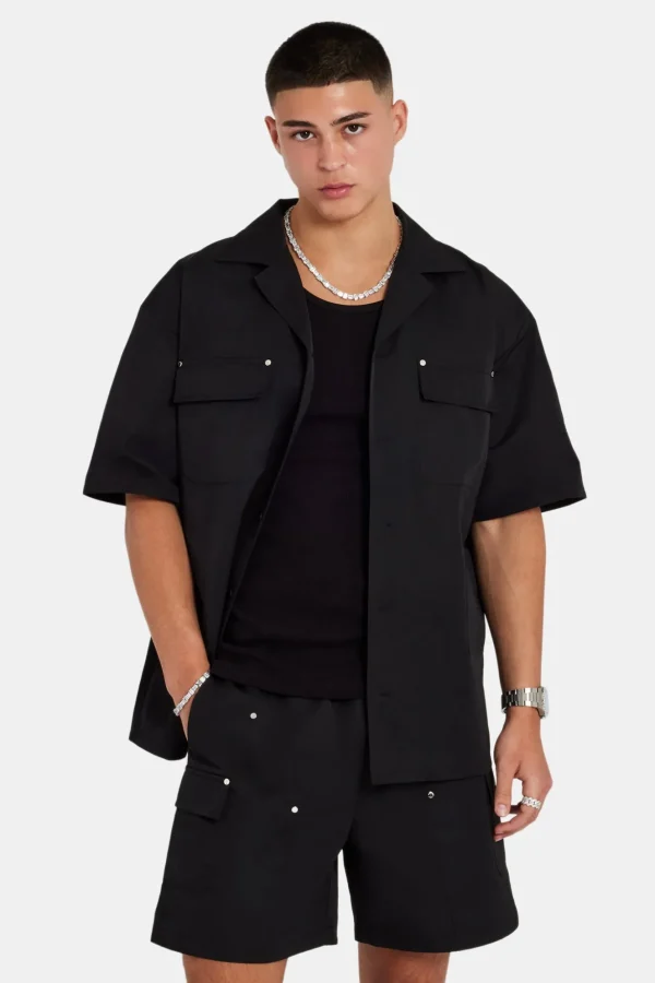 Carpenter Nylon Embroidered Shirt - Black