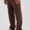 Carpenter Raw Edge Straight Leg Jogger - Chocolate