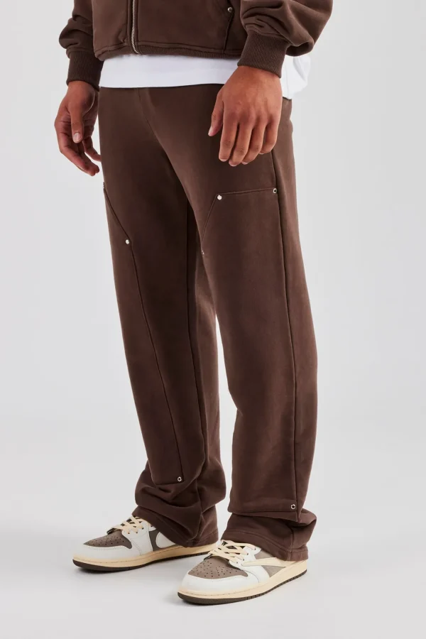 Carpenter Raw Edge Straight Leg Jogger - Chocolate