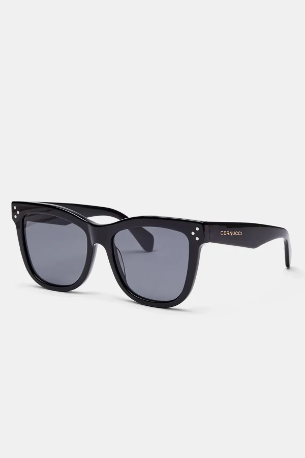 Cat Eye Acetate Sunglasses - Black