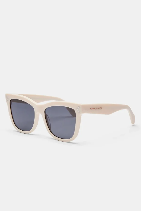 Cat Eye Acetate Sunglasses - Ecru