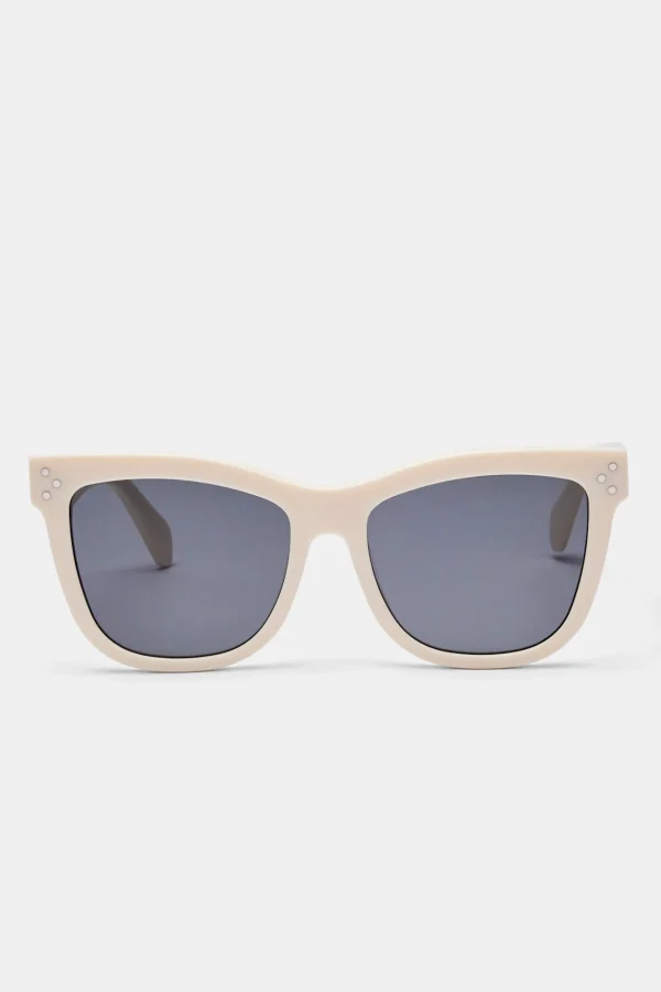 Cat Eye Acetate Sunglasses - Ecru