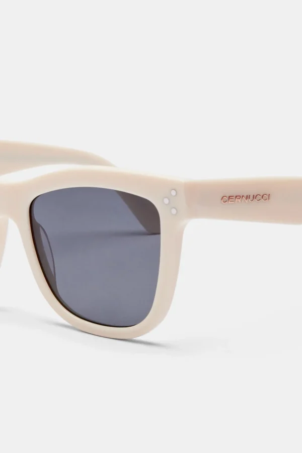 Cat Eye Acetate Sunglasses - Ecru