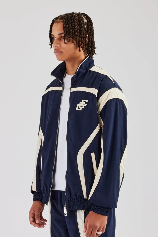 CCC Nylon Zip Through Jacket - Navy Blue