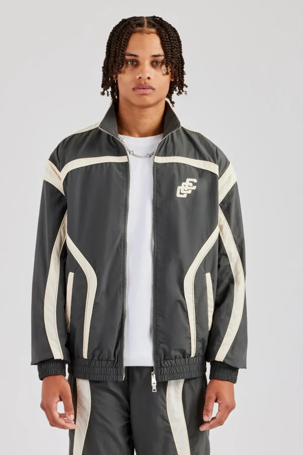 CCC Nylon Zip Through Jacket - Charcoal