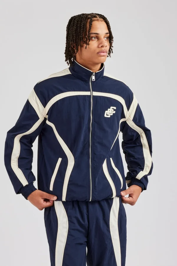 CCC Nylon Zip Through Jacket - Navy Blue