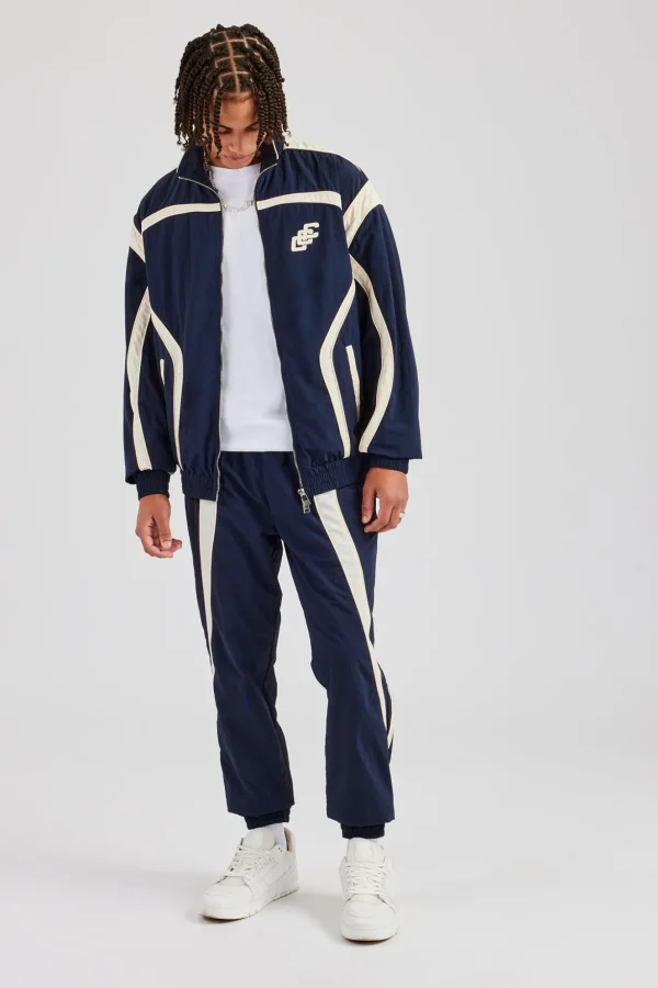 CCC Nylon Zip Through Tracksuit - Navy Blue