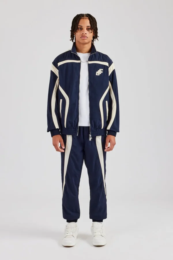 CCC Nylon Zip Through Tracksuit - Navy Blue