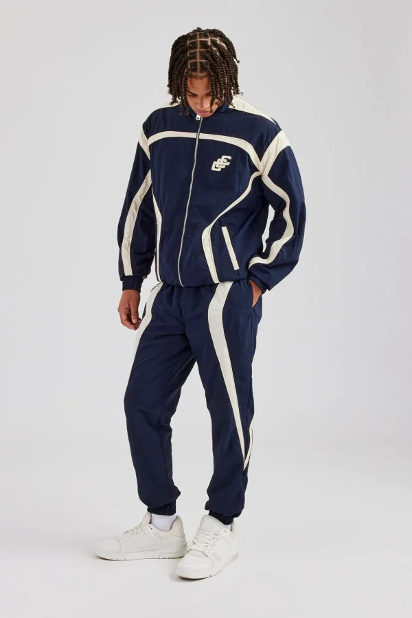 CCC Nylon Zip Through Tracksuit - Navy Blue