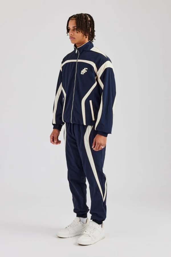 CCC Nylon Zip Through Tracksuit - Navy Blue